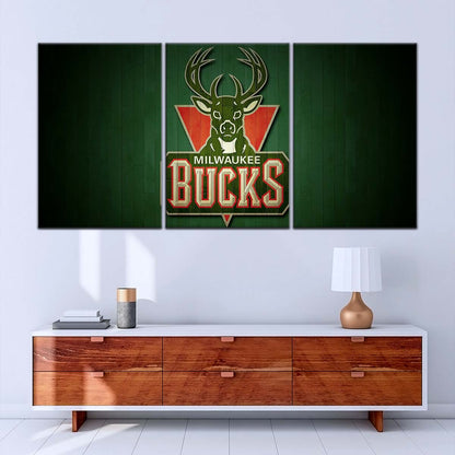 Basketball Canvas Wall Art - BK5056 - Milwaukee Bucks Sports