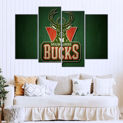Basketball Canvas Wall Art - BK5056 - Milwaukee Bucks Sports