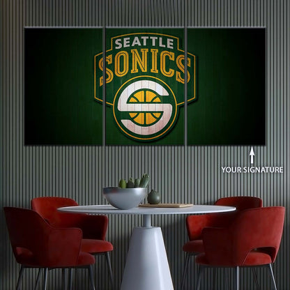 Basketball Canvas Wall Art - BK5061 - Seattle Supersonics Sports