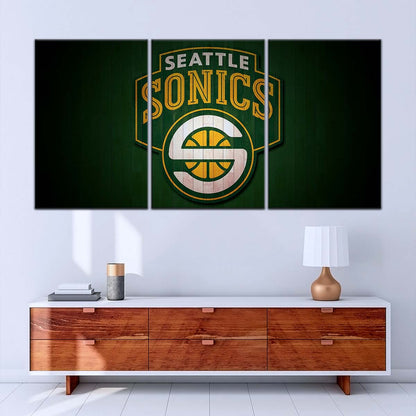 Basketball Canvas Wall Art - BK5061 - Seattle Supersonics Sports