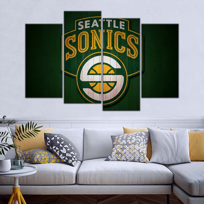 Basketball Canvas Wall Art - BK5061 - Seattle Supersonics Sports