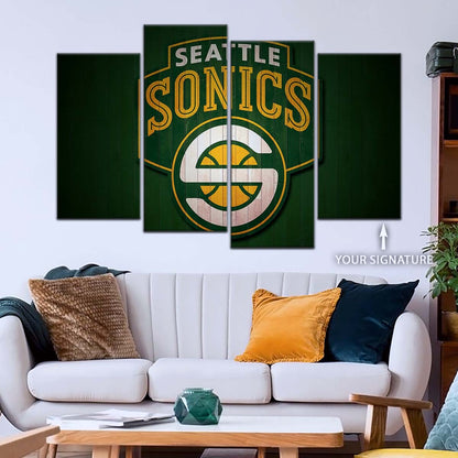 Basketball Canvas Wall Art - BK5061 - Seattle Supersonics Sports