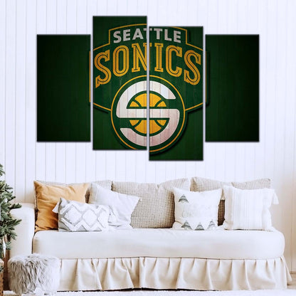 Basketball Canvas Wall Art - BK5061 - Seattle Supersonics Sports