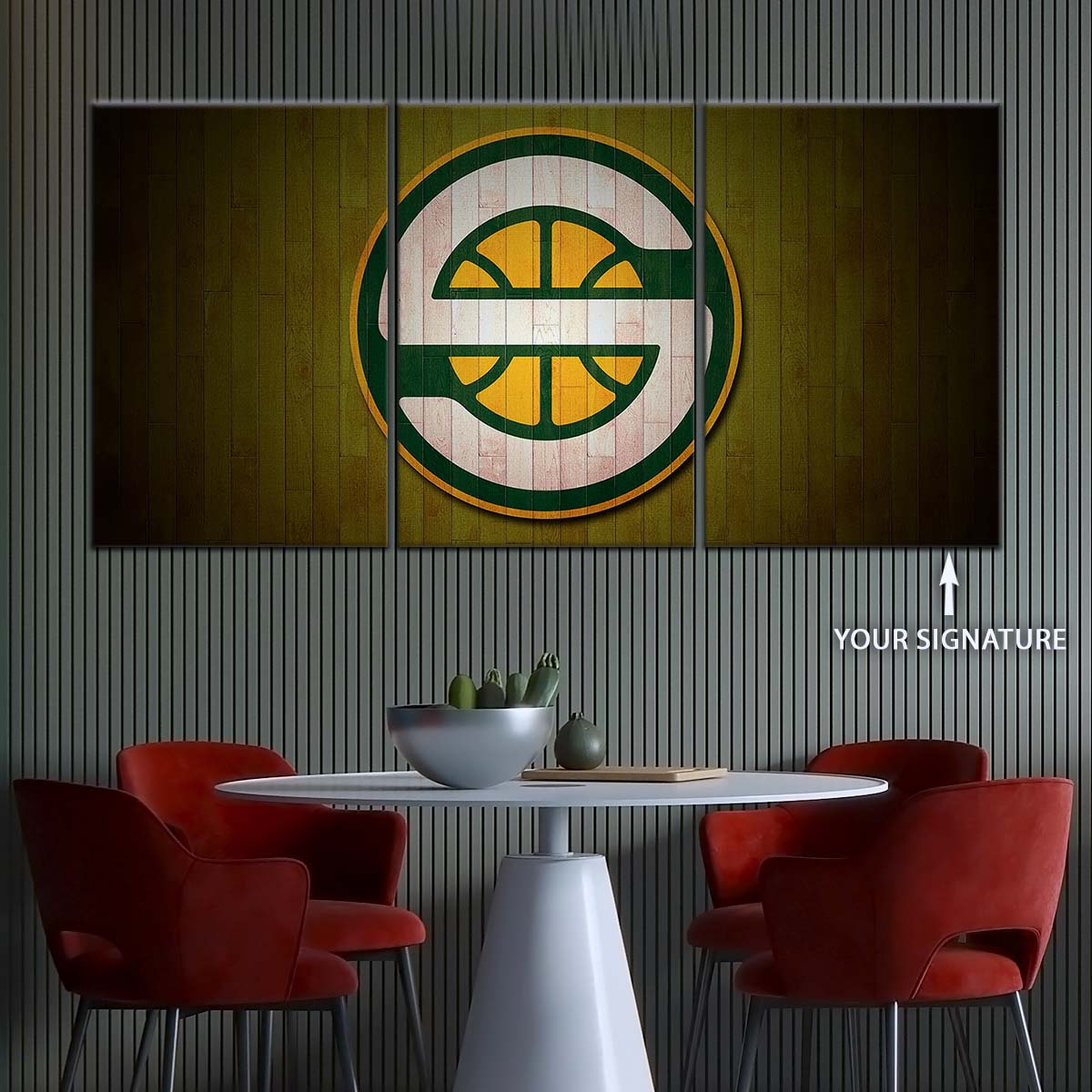 Basketball Canvas Wall Art - BK5062 - Seattle Supersonics Sports