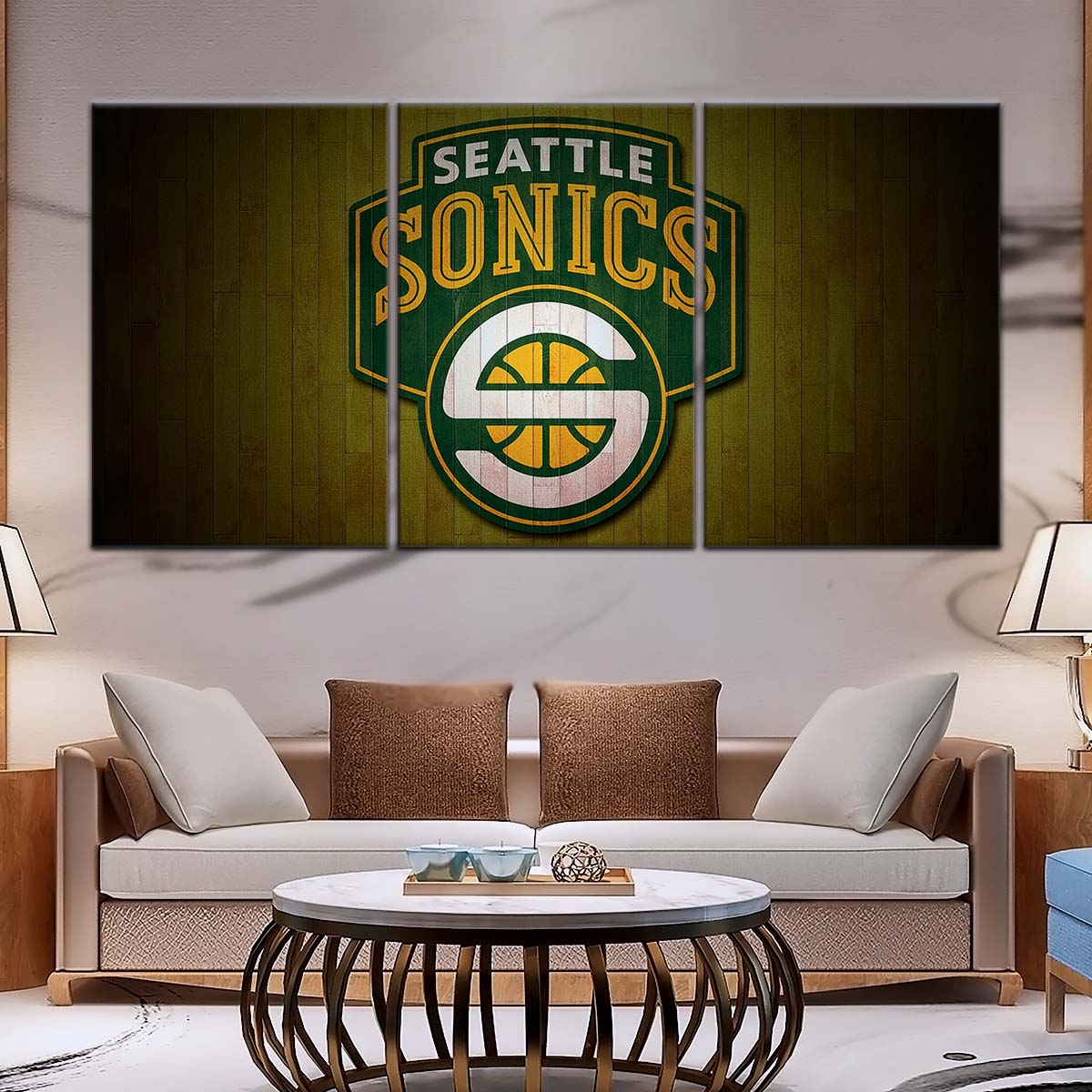 Basketball Canvas Wall Art - BK5063 - Seattle Supersonics Sports