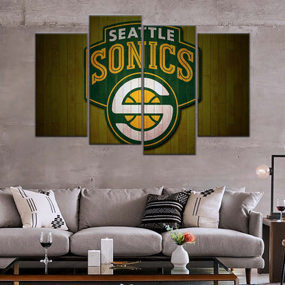 Basketball Canvas Wall Art - BK5063 - Seattle Supersonics Sports