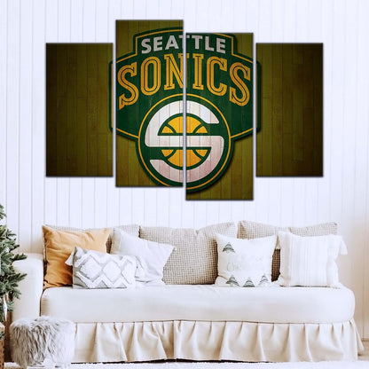 Basketball Canvas Wall Art - BK5063 - Seattle Supersonics Sports