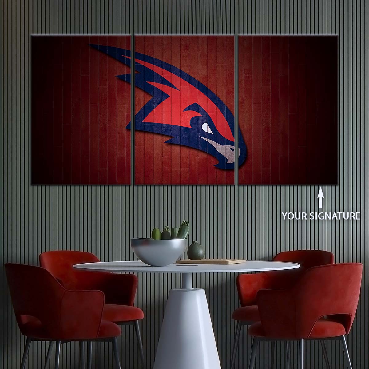 Basketball Canvas Wall Art - BK5064 - Atlanta Hawks Sports