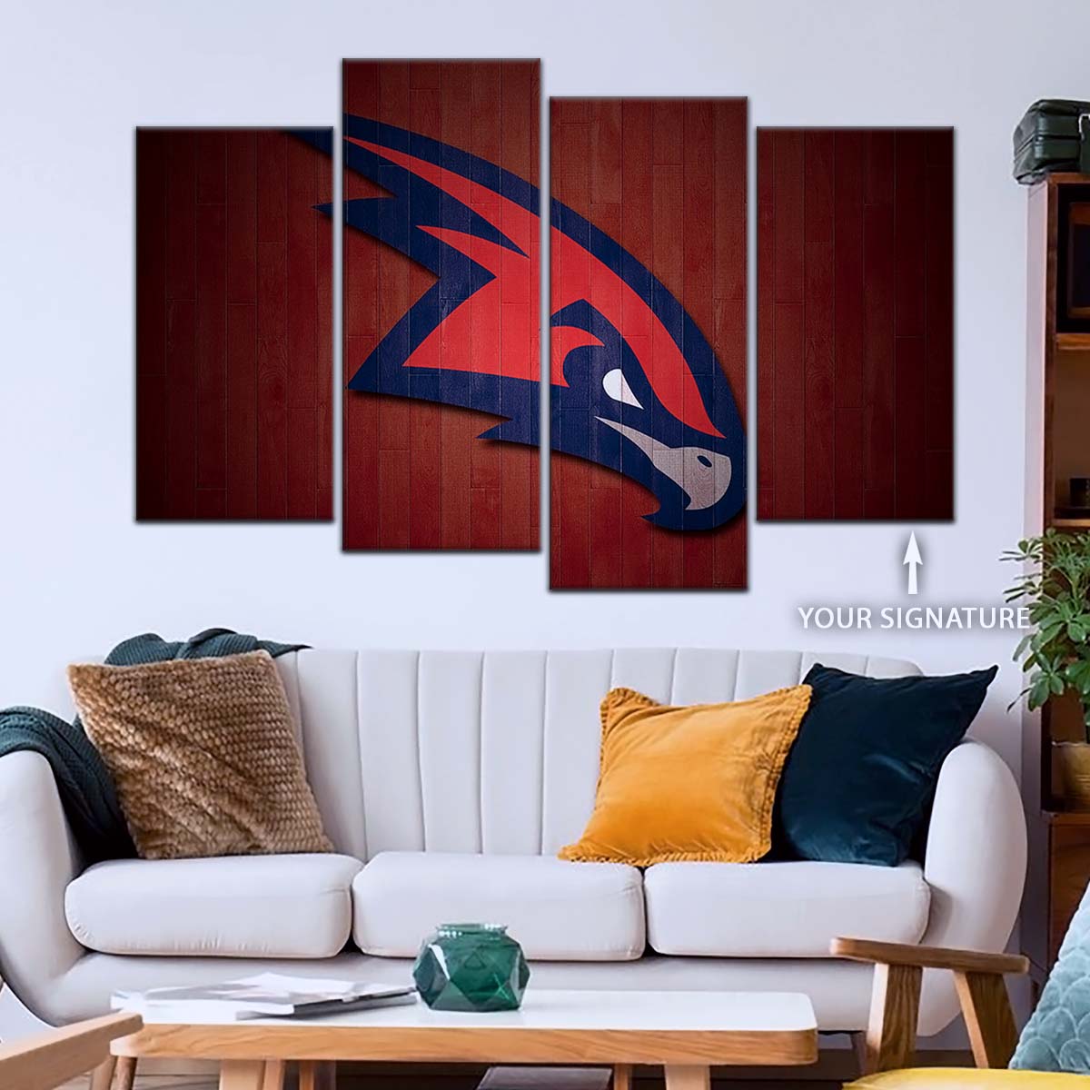 Basketball Canvas Wall Art - BK5064 - Atlanta Hawks Sports