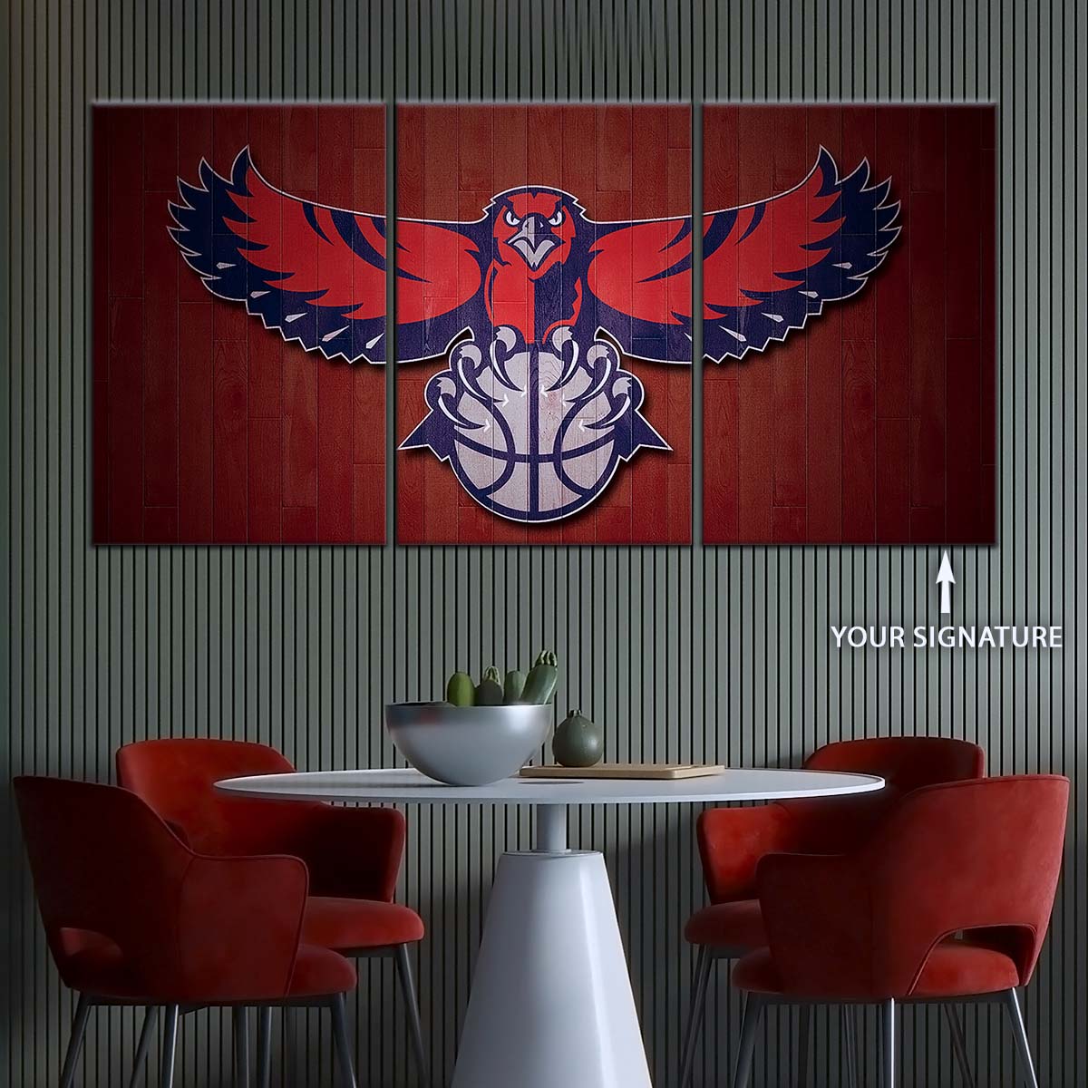 Basketball Canvas Wall Art - BK5065 - Atlanta Hawks Sports