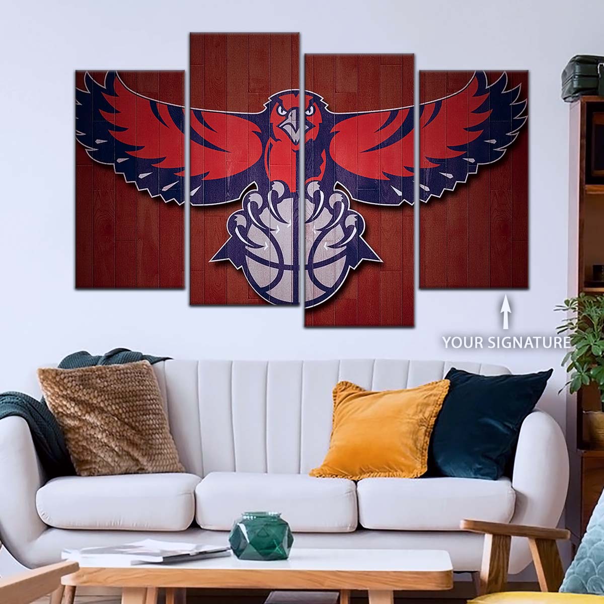 Basketball Canvas Wall Art - BK5065 - Atlanta Hawks Sports