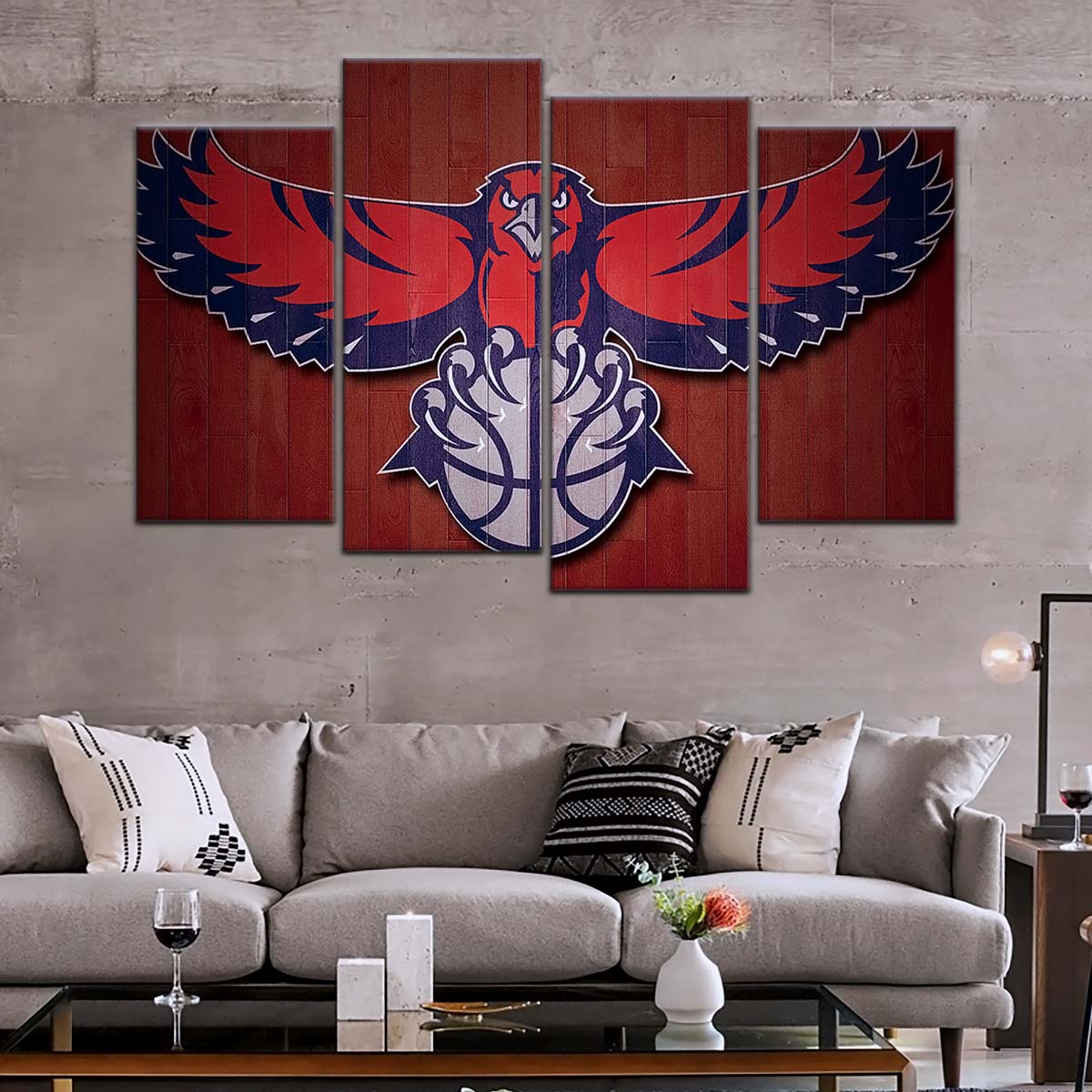 Basketball Canvas Wall Art - BK5065 - Atlanta Hawks Sports