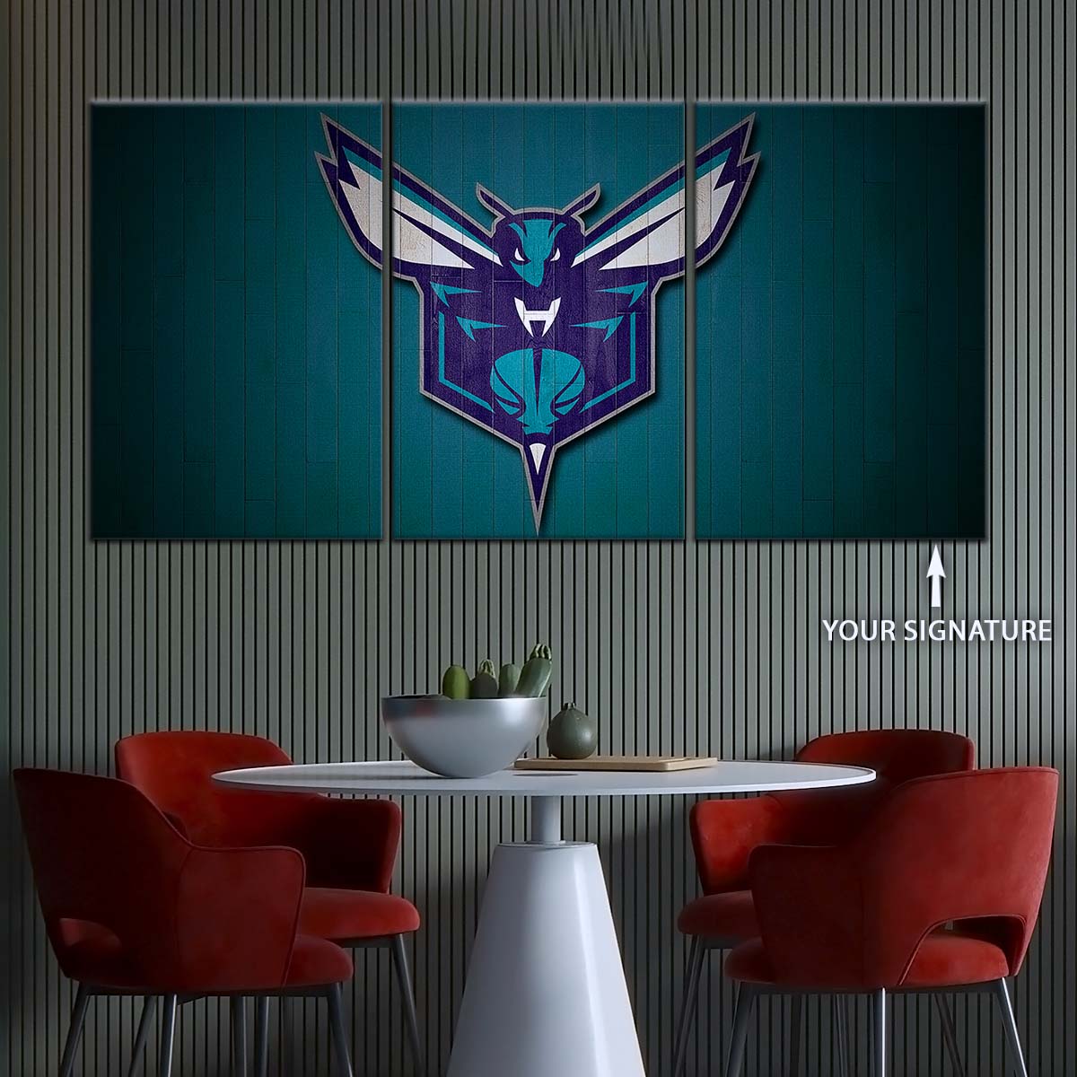 Basketball Canvas Wall Art - BK5066 - Charlotte Hornets Sports