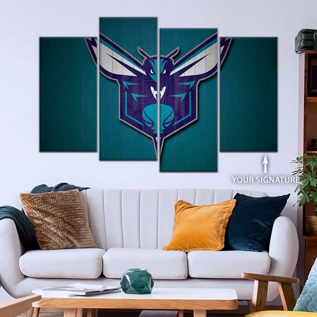 Basketball Canvas Wall Art - BK5066 - Charlotte Hornets Sports