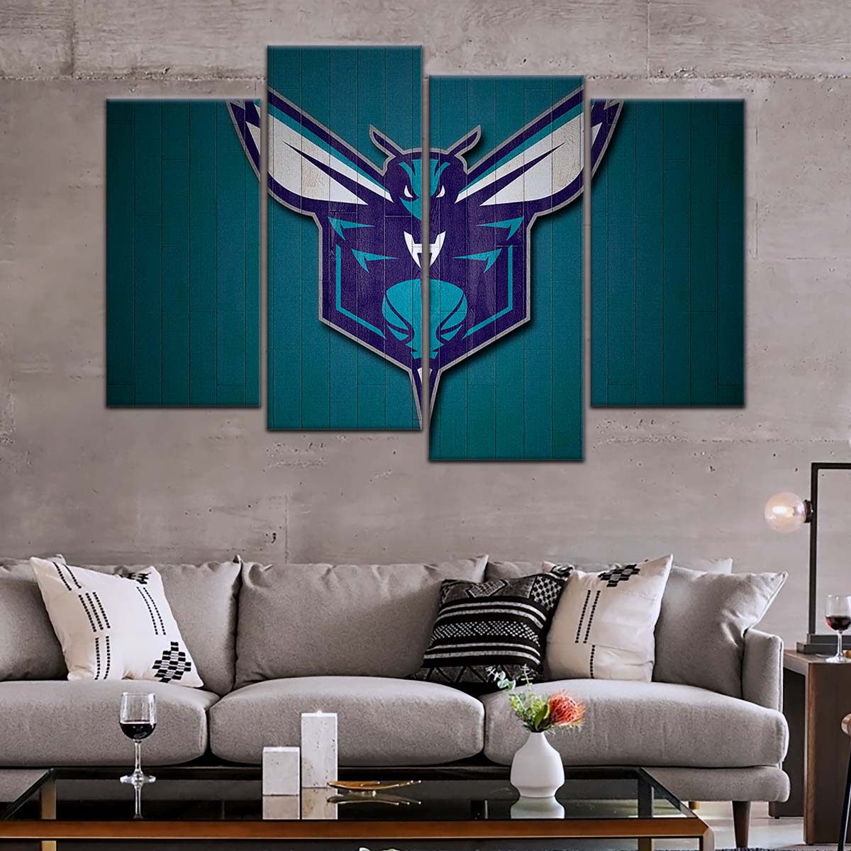 Basketball Canvas Wall Art - BK5066 - Charlotte Hornets Sports