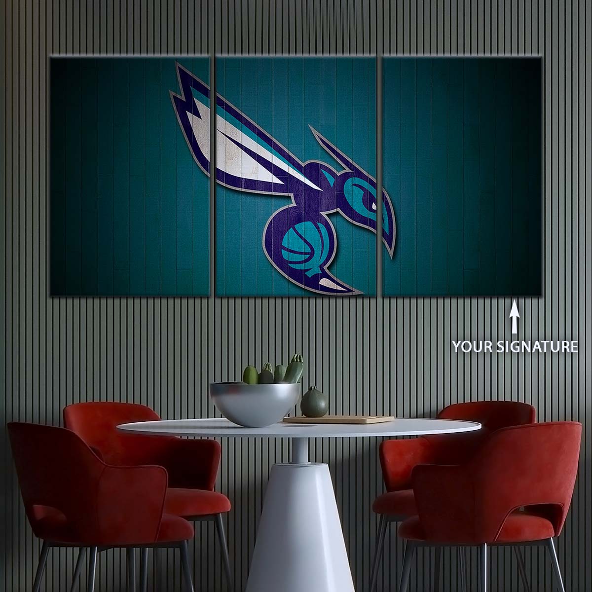 Basketball Canvas Wall Art - BK5067 - Charlotte Hornets Sports