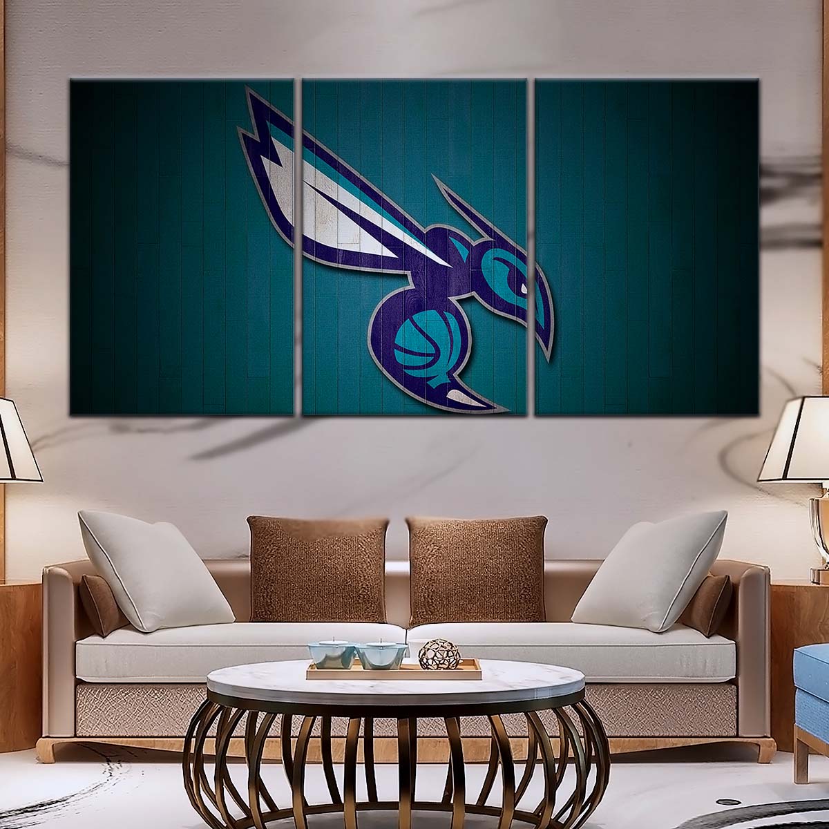 Basketball Canvas Wall Art - BK5067 - Charlotte Hornets Sports