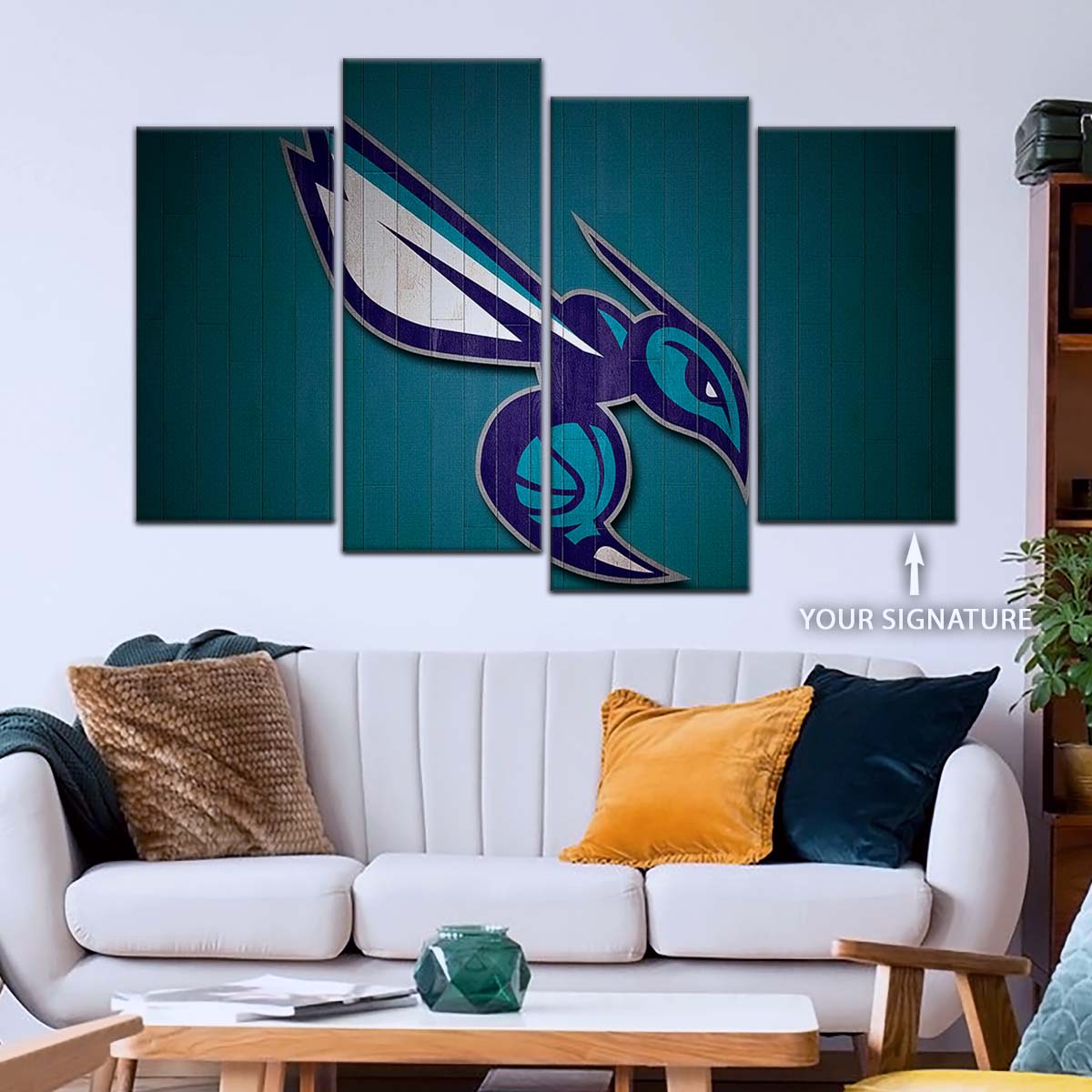 Basketball Canvas Wall Art - BK5067 - Charlotte Hornets Sports