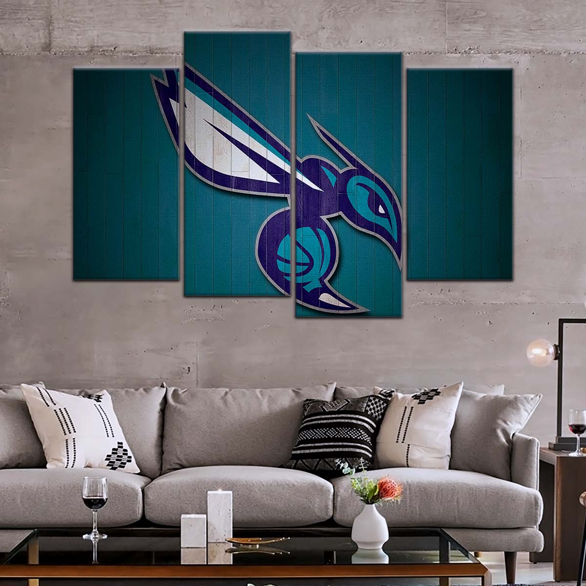 Basketball Canvas Wall Art - BK5067 - Charlotte Hornets Sports