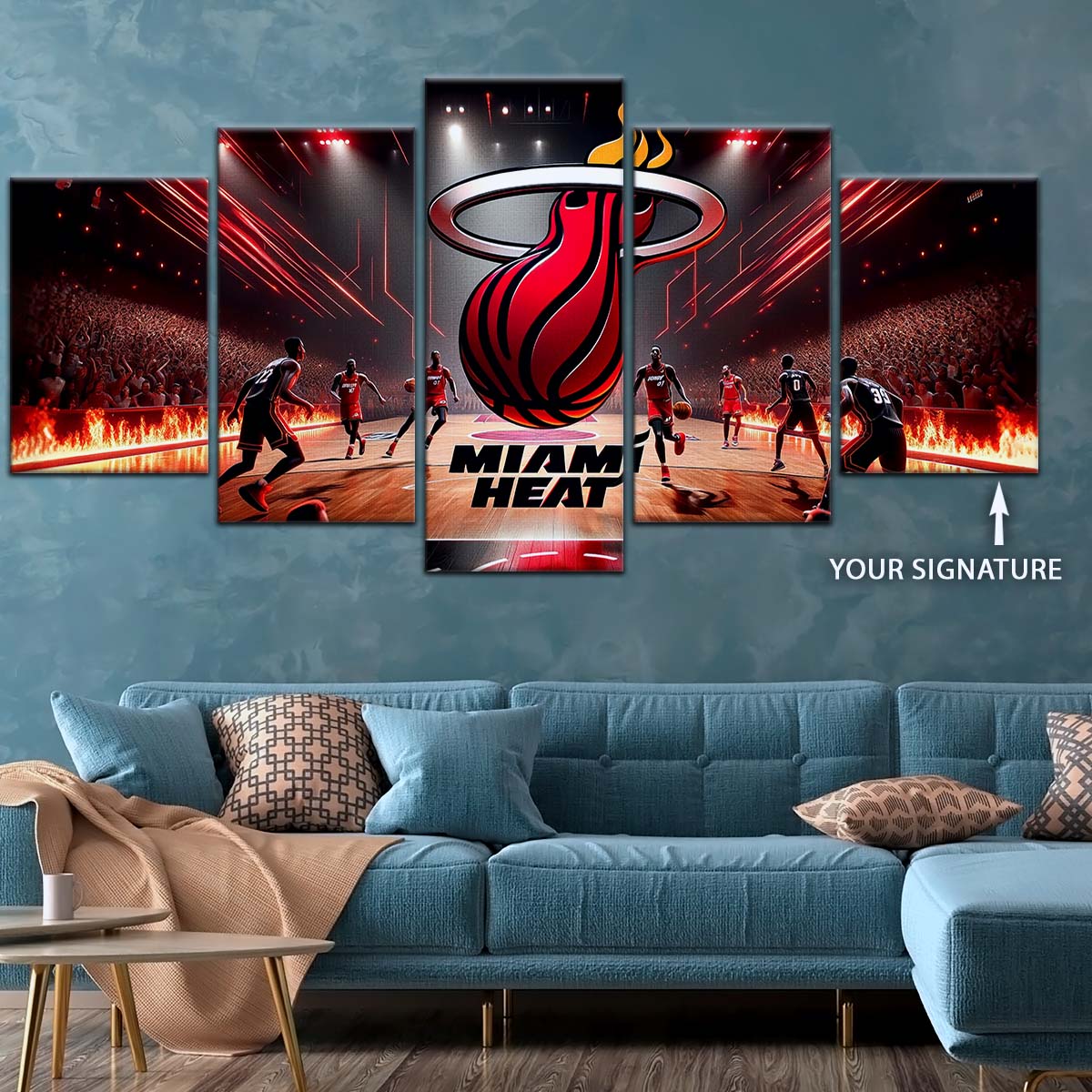 Basketball Wall Art - BK5044 - Miami Heat Basketball - Basketball Poster - Basketball Canvas