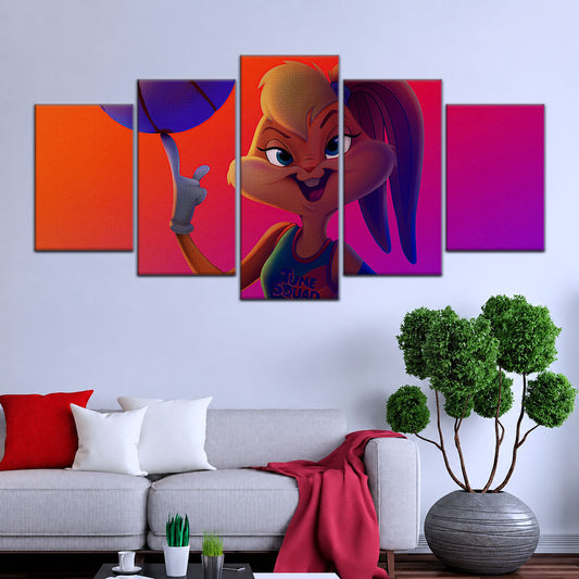 Basketball Canvas Wall Art - BK5052 - Lola Bunny Dominates the Court