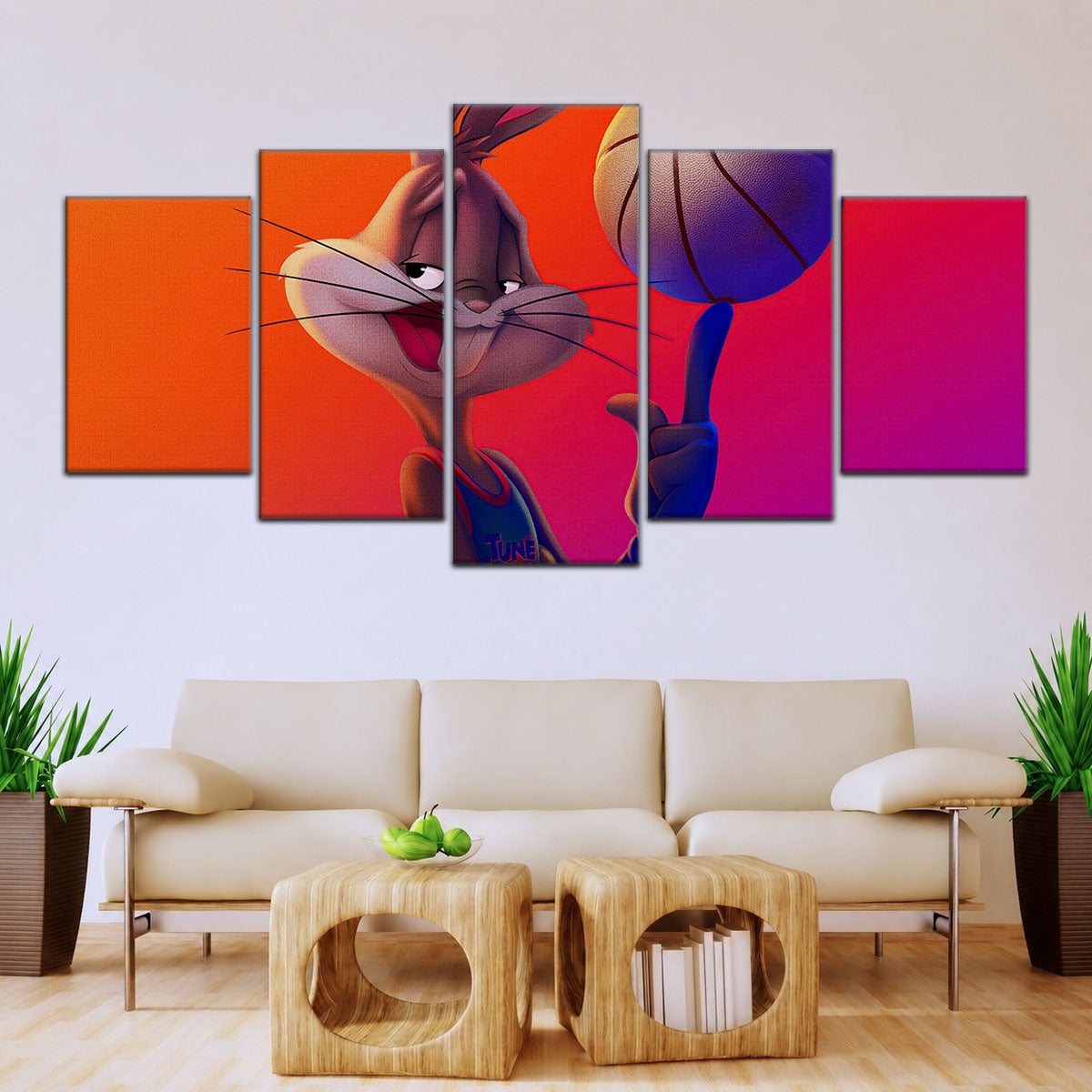 Basketball Canvas Wall Art - BK5053 - Bugs Bunny