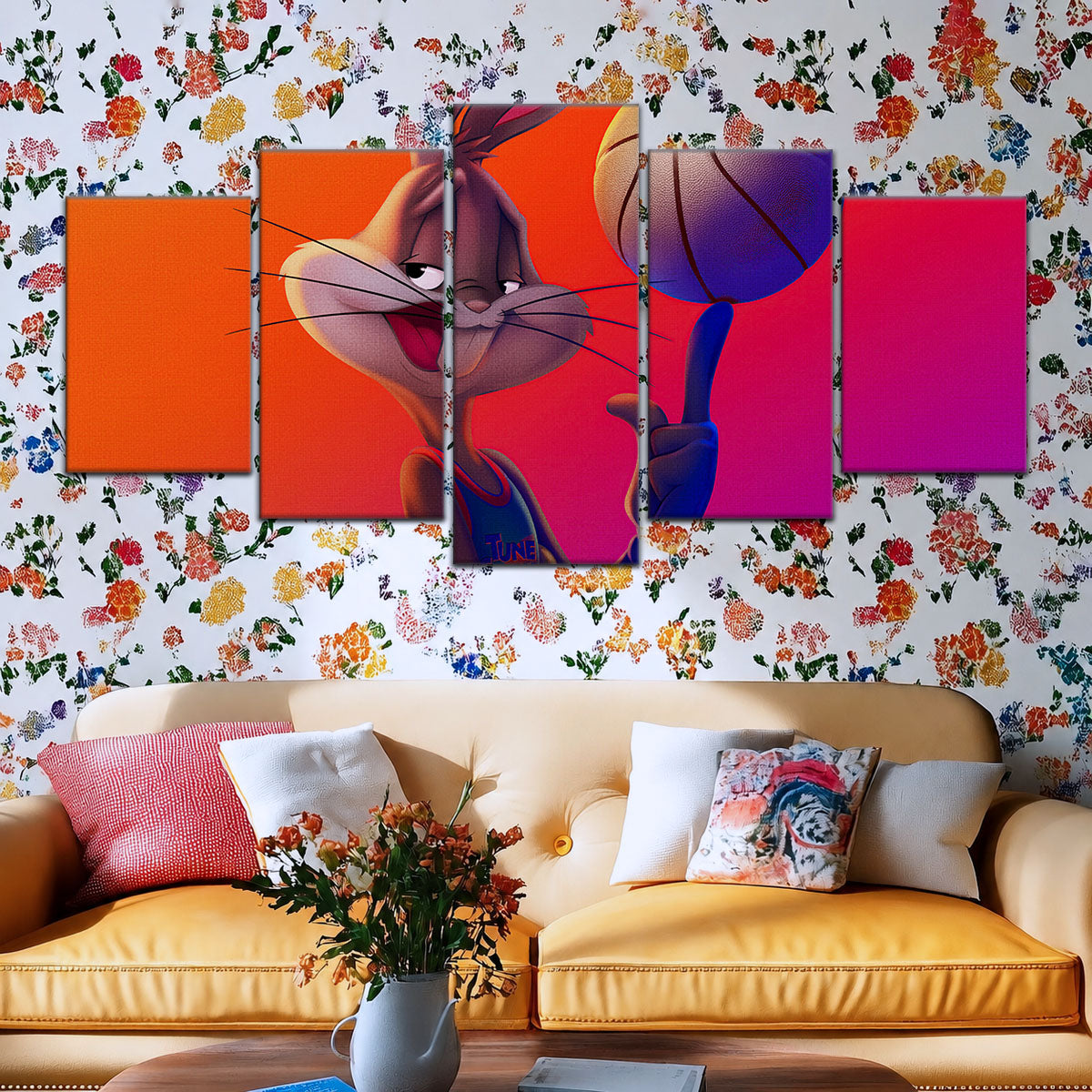 Basketball Canvas Wall Art - BK5053 - Bugs Bunny