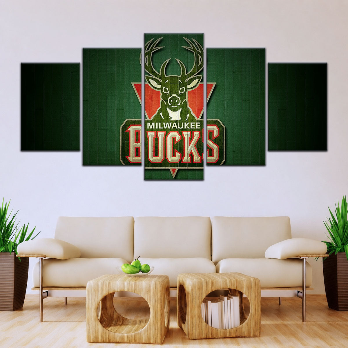 Basketball Canvas Wall Art - BK5056 - Milwaukee Bucks Sports