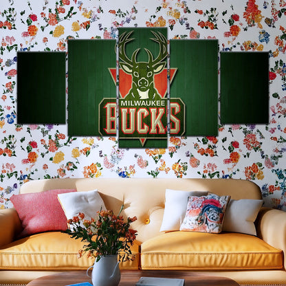 Basketball Canvas Wall Art - BK5056 - Milwaukee Bucks Sports