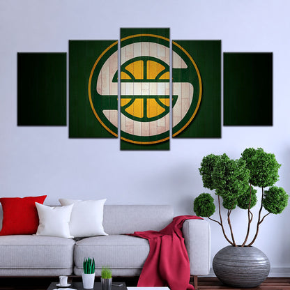 Basketball Canvas Wall Art - BK5060 - Seattle Supersonics Sports