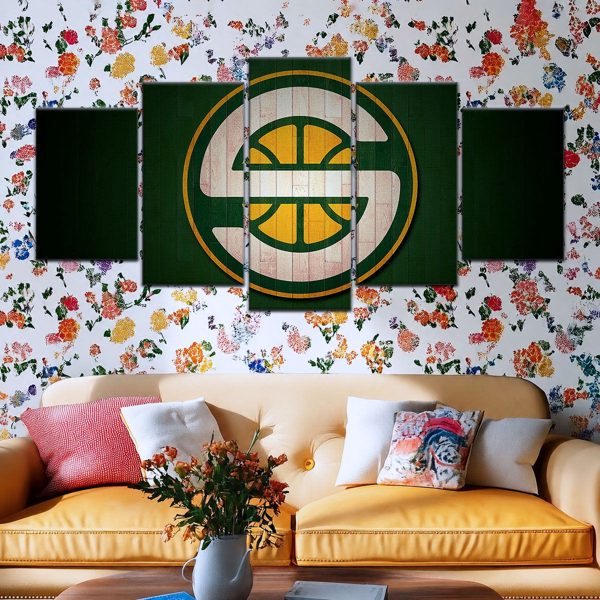 Basketball Canvas Wall Art - BK5060 - Seattle Supersonics Sports