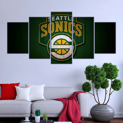 Basketball Canvas Wall Art - BK5061 - Seattle Supersonics Sports