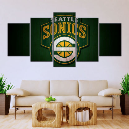 Basketball Canvas Wall Art - BK5061 - Seattle Supersonics Sports