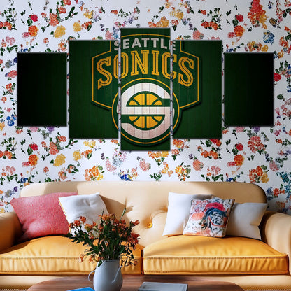 Basketball Canvas Wall Art - BK5061 - Seattle Supersonics Sports