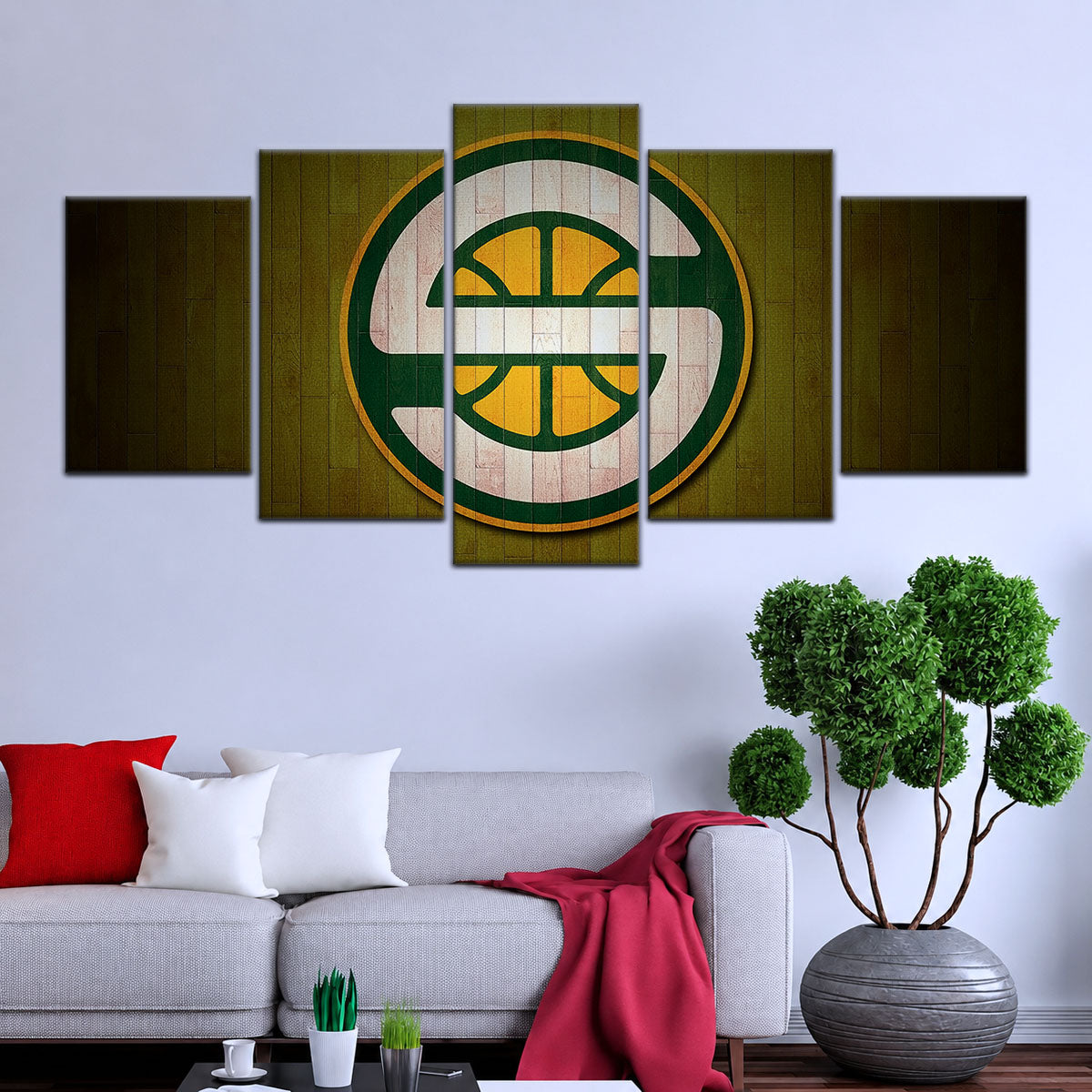 Basketball Canvas Wall Art - BK5062 - Seattle Supersonics Sports