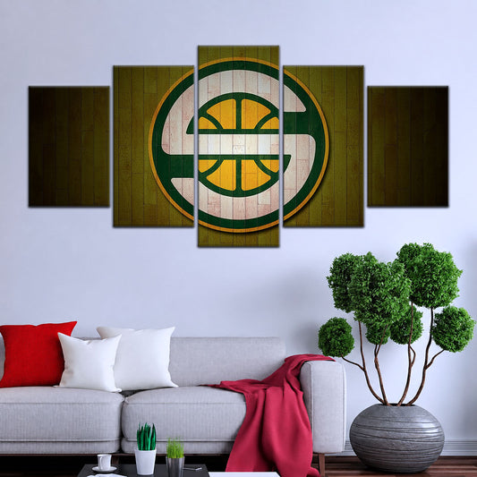 Basketball Canvas Wall Art - BK5062 - Seattle Supersonics Sports