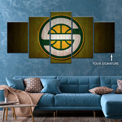 Basketball Canvas Wall Art - BK5062 - Seattle Supersonics Sports