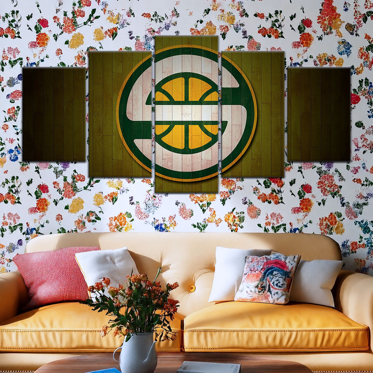 Basketball Canvas Wall Art - BK5062 - Seattle Supersonics Sports