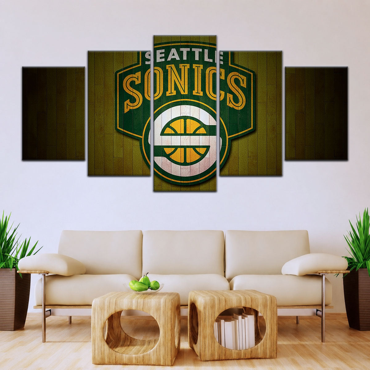 Basketball Canvas Wall Art - BK5063 - Seattle Supersonics Sports
