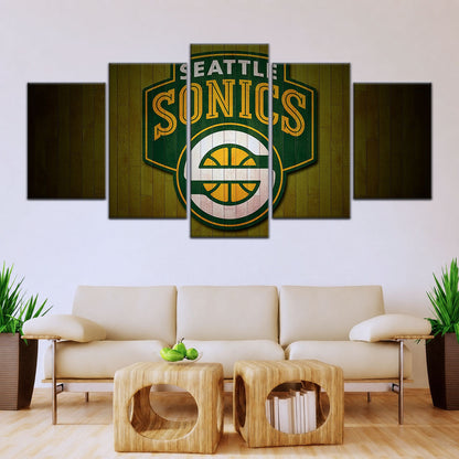 Basketball Canvas Wall Art - BK5063 - Seattle Supersonics Sports