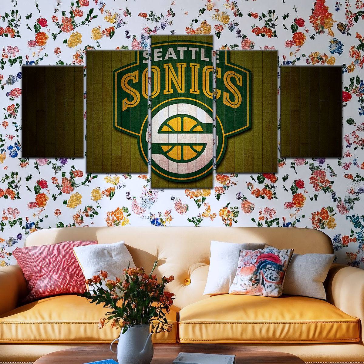 Basketball Canvas Wall Art - BK5063 - Seattle Supersonics Sports