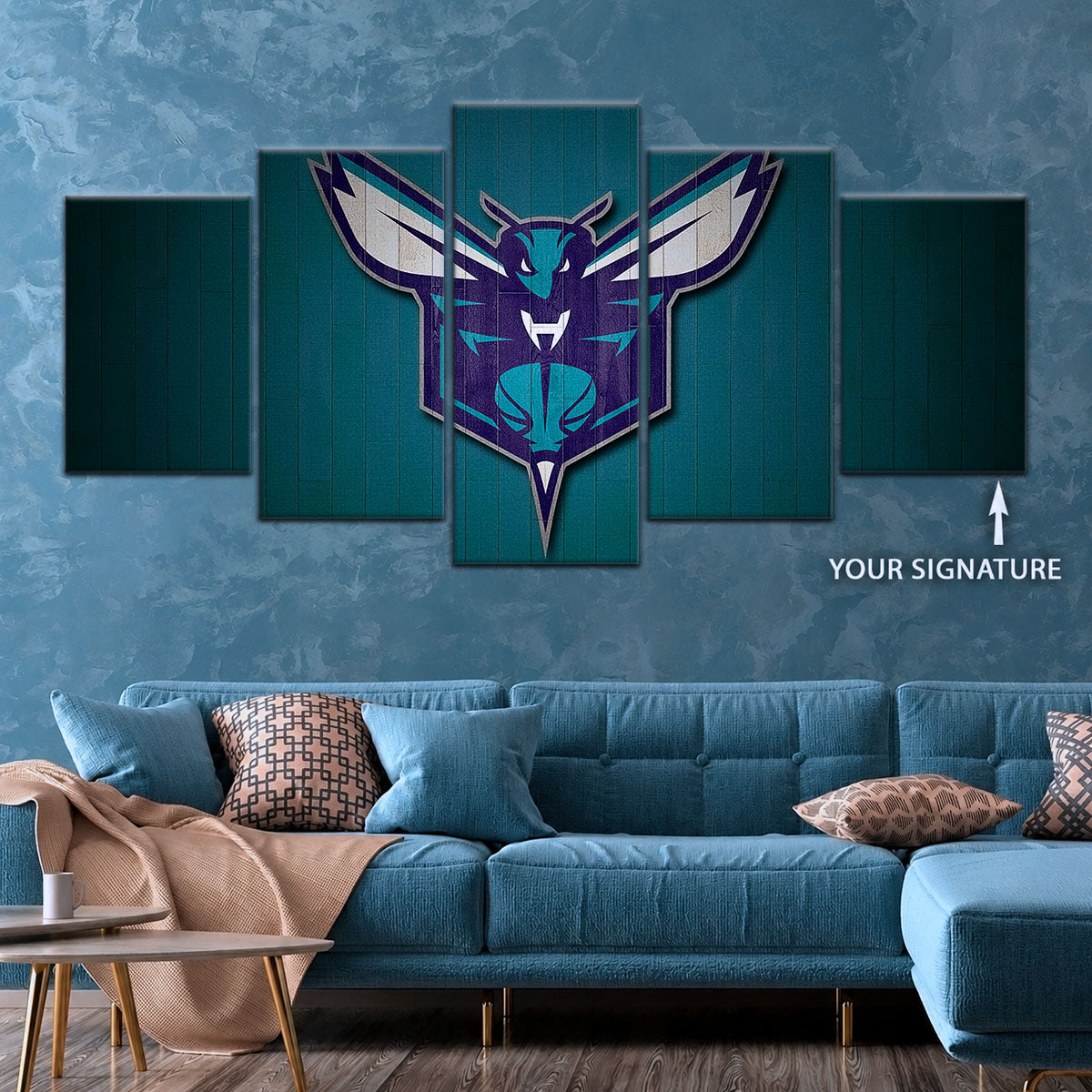 Basketball Canvas Wall Art - BK5066 - Charlotte Hornets Sports