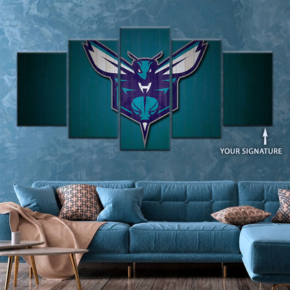 Basketball Canvas Wall Art - BK5066 - Charlotte Hornets Sports