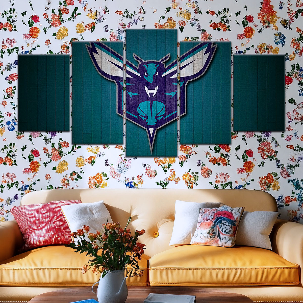 Basketball Canvas Wall Art - BK5066 - Charlotte Hornets Sports