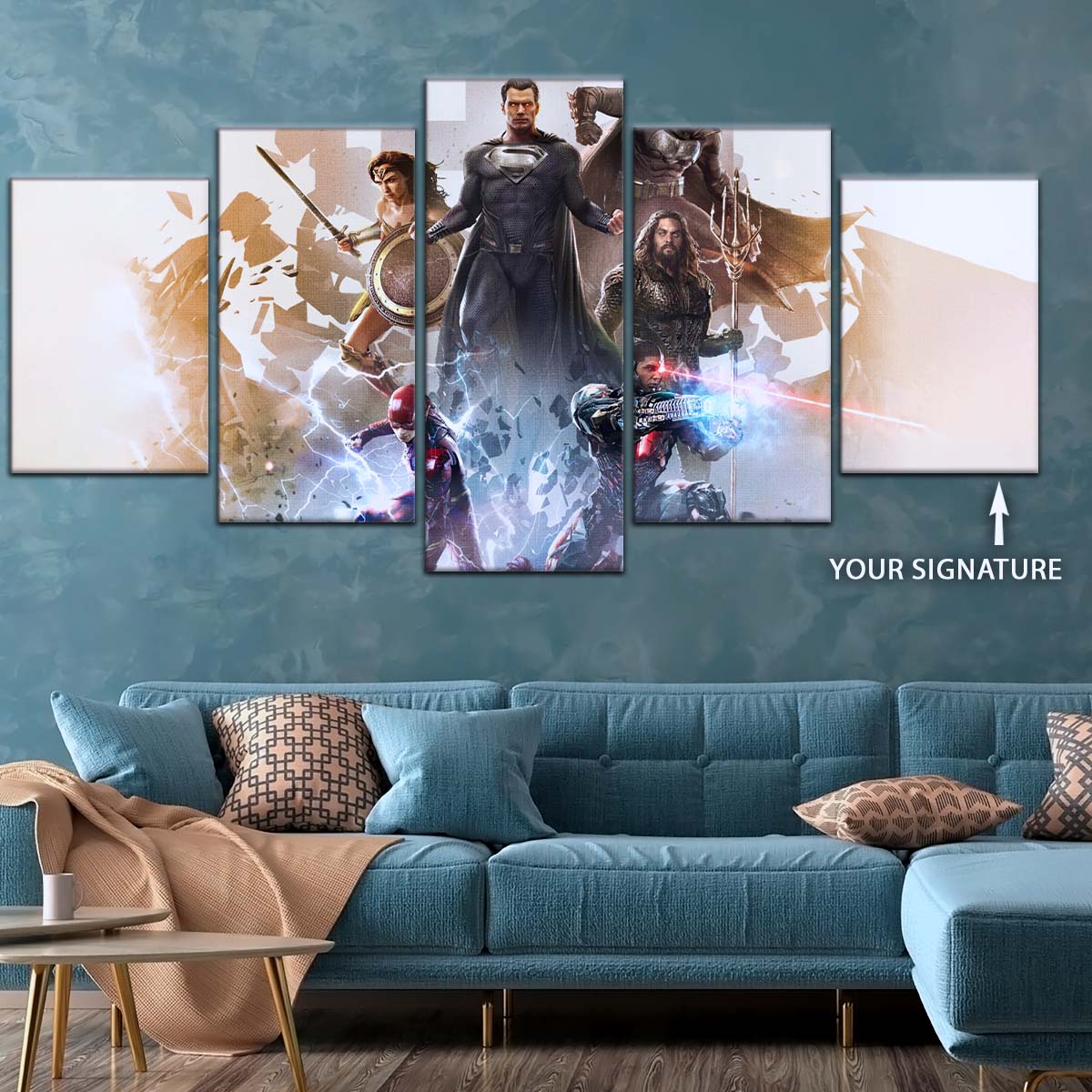 DC Wall Art - DCEU5001 - Superman - Batman - Wonder Woman - Aquaman - Flash - Zack Snyder's Justice League - DC Extended Universe Poster - DC Extended Universe Canvas