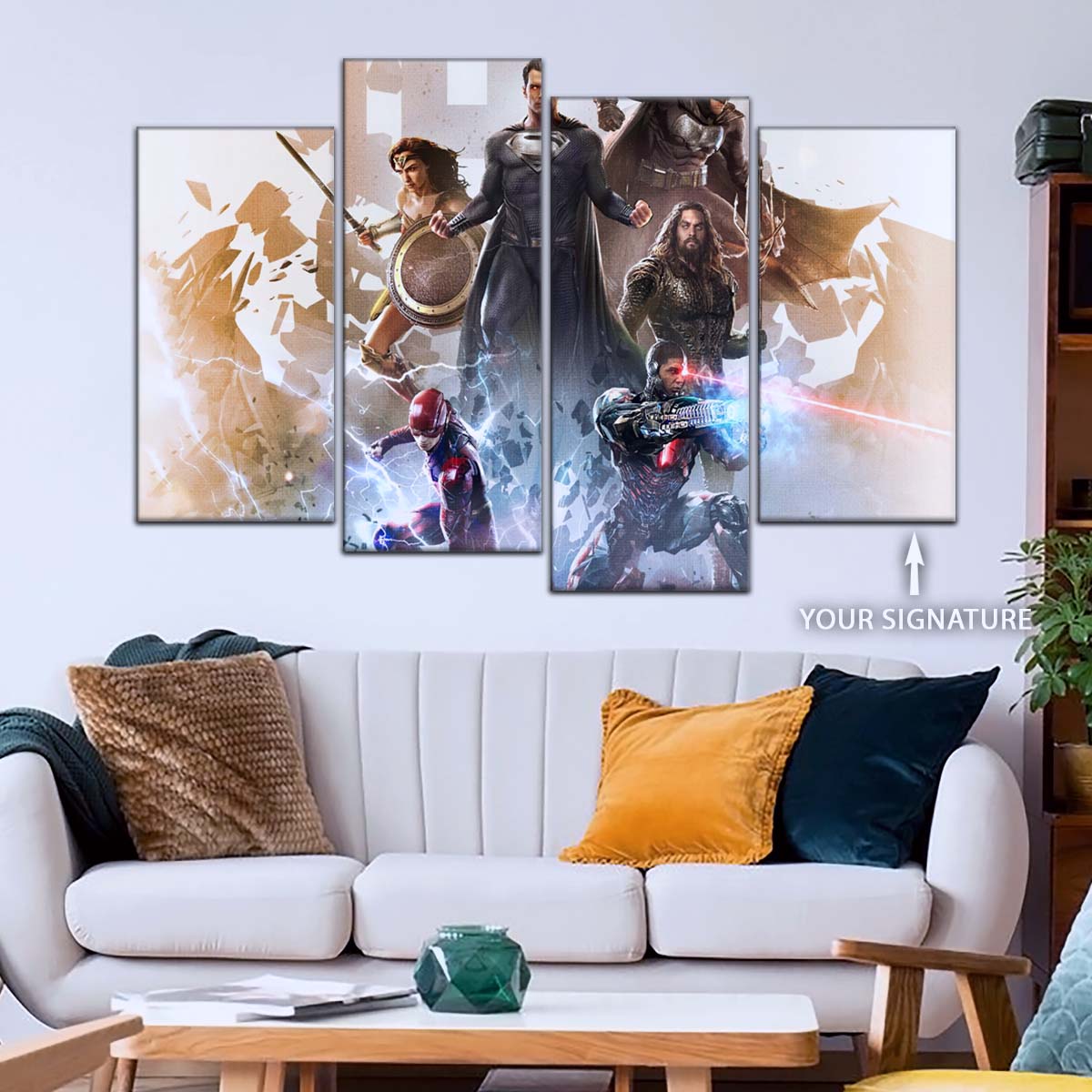 DC Wall Art - DCEU5001 - Superman - Batman - Wonder Woman - Aquaman - Flash - Zack Snyder's Justice League - DC Extended Universe Poster - DC Extended Universe Canvas