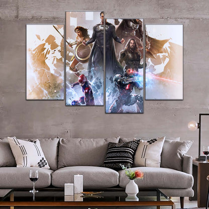 DC Wall Art - DCEU5001 - Superman - Batman - Wonder Woman - Aquaman - Flash - Zack Snyder's Justice League - DC Extended Universe Poster - DC Extended Universe Canvas