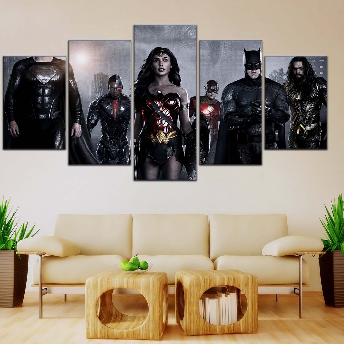 DC Wall Art - DCEU5002 - Superman - Batman - Wonder Woman - Aquaman - Flash - Zack Snyder's Justice League - DC Extended Universe Poster - DC Extended Universe Canvas