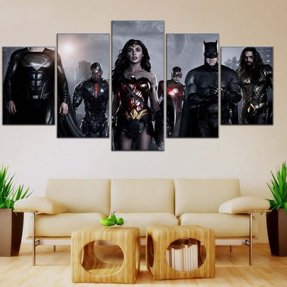 DC Wall Art - DCEU5002 - Superman - Batman - Wonder Woman - Aquaman - Flash - Zack Snyder's Justice League - DC Extended Universe Poster - DC Extended Universe Canvas