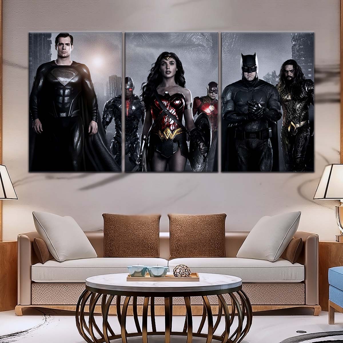 DC Wall Art - DCEU5002 - Superman - Batman - Wonder Woman - Aquaman - Flash - Zack Snyder's Justice League - DC Extended Universe Poster - DC Extended Universe Canvas